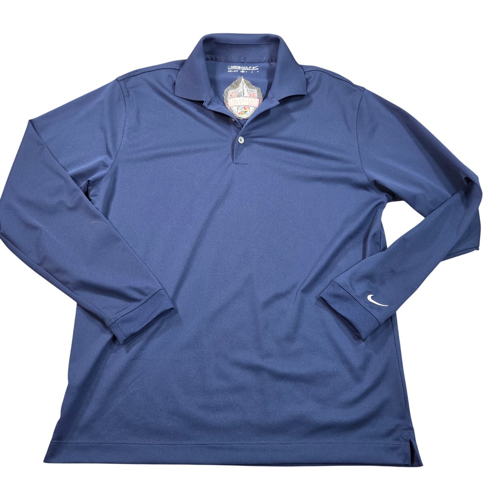 London 2012 Olympics NBC Polo Shirt Mens Medium Blue Nike Golf Long Sleeve